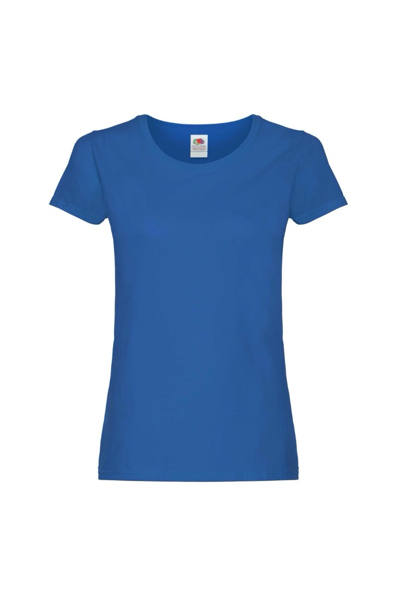Tricou cu maneca scurta dama Fruit of the Loom Ladyfit, Bumbac, Albastru